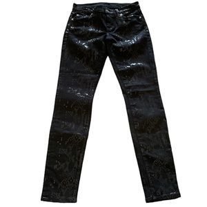 7 for all Mankind The Skinny snakeskin jeans in black